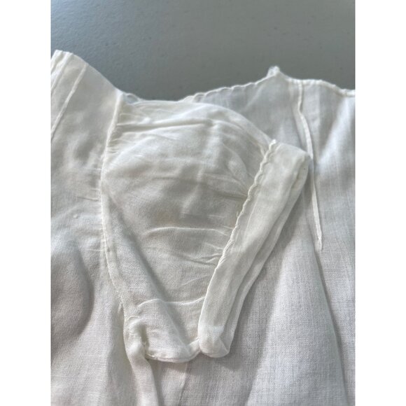 Vintage Hand Made Baby Dress Size 1 Layette Short Sleeve Cotton Embroidered - Picture 5 of 7